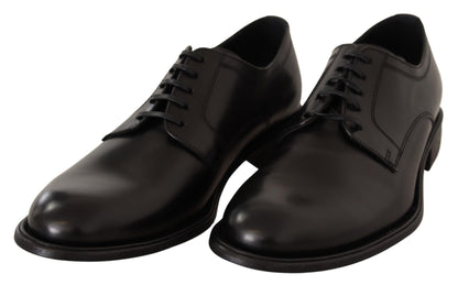  - Elegant Black Leather Formal Derby Shoes