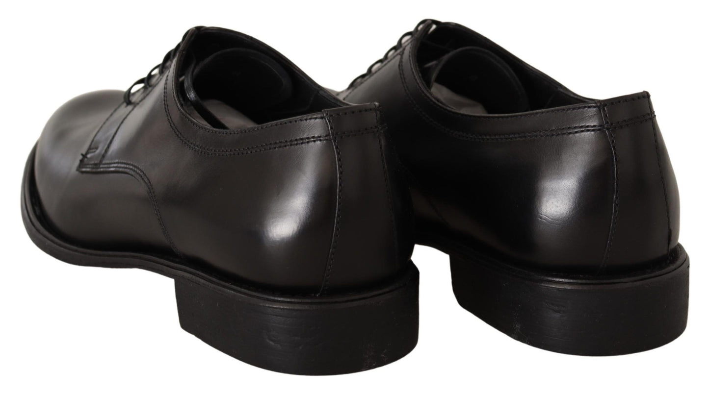  - Elegant Black Leather Formal Derby Shoes