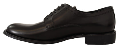  - Elegant Black Leather Formal Derby Shoes