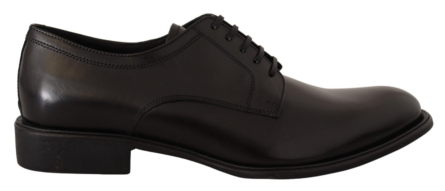  - Elegant Black Leather Formal Derby Shoes