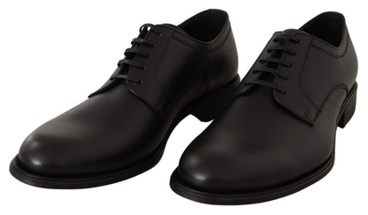  - Elegant Black Leather Derby Shoes