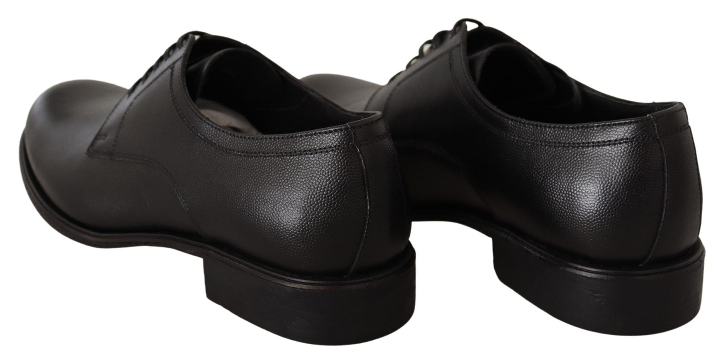  - Elegant Black Leather Derby Shoes