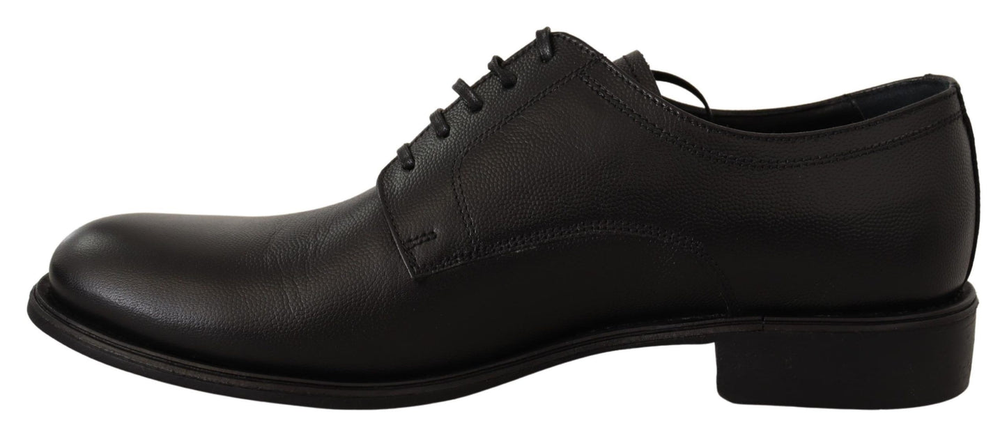  - Elegant Black Leather Derby Shoes