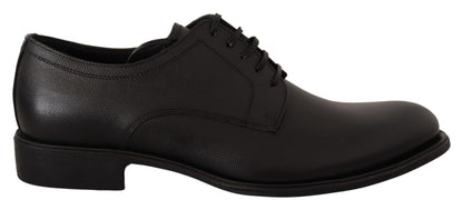  - Elegant Black Leather Derby Shoes