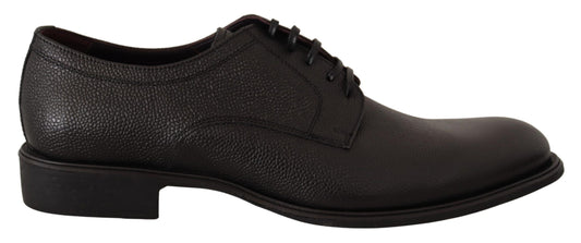  - Elegant Black Leather Derby Dress Shoes