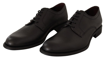  - Elegant Black Leather Derby Dress Shoes