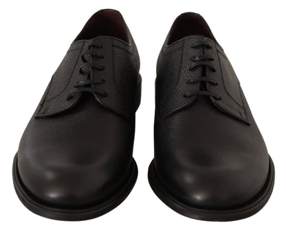  - Elegant Black Leather Derby Dress Shoes