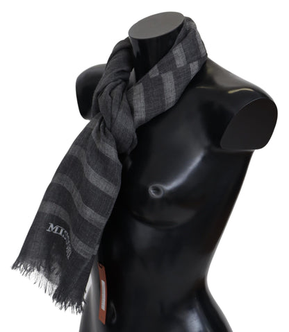  - Elegant Unisex Wool Scarf with Logo Embroidery