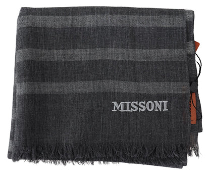  - Elegant Unisex Wool Scarf with Logo Embroidery