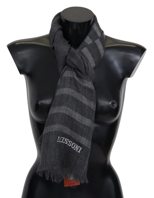  - Elegant Unisex Wool Scarf with Logo Embroidery