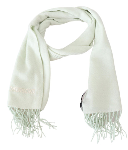  - Elegant White Cashmere Scarf