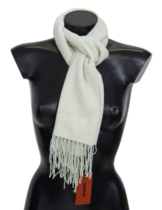  - Elegant White Cashmere Scarf