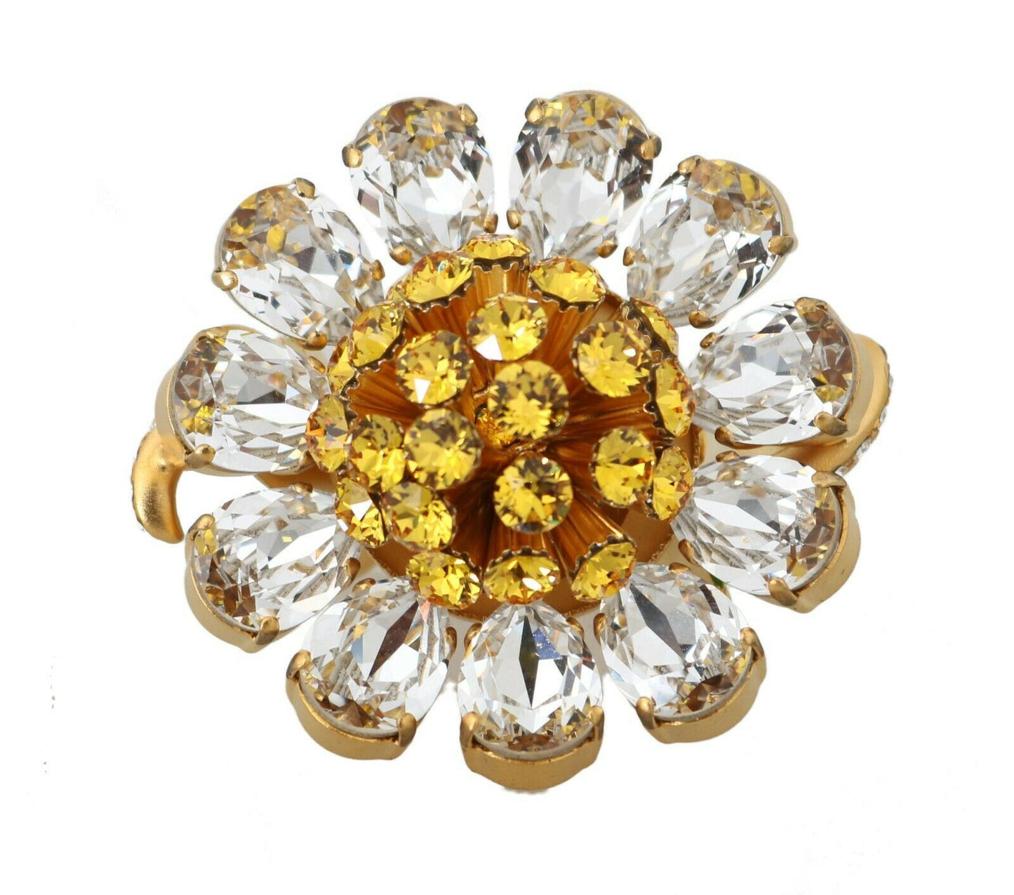  - Crystal Flower Statement Ring Size US 7.5