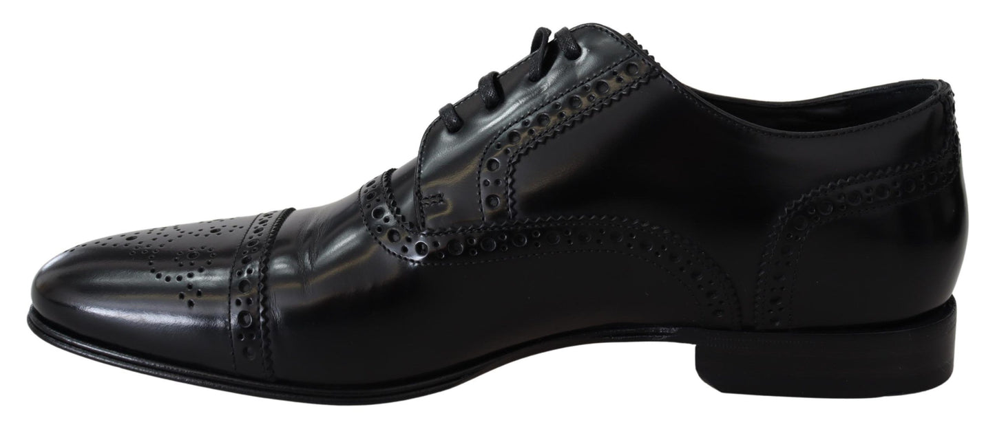  - Elegant Black Leather Formal Derby Shoes