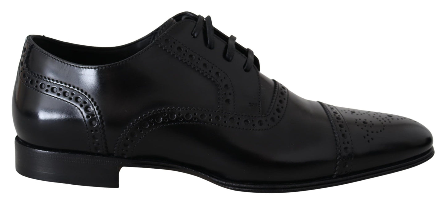  - Elegant Black Leather Formal Derby Shoes