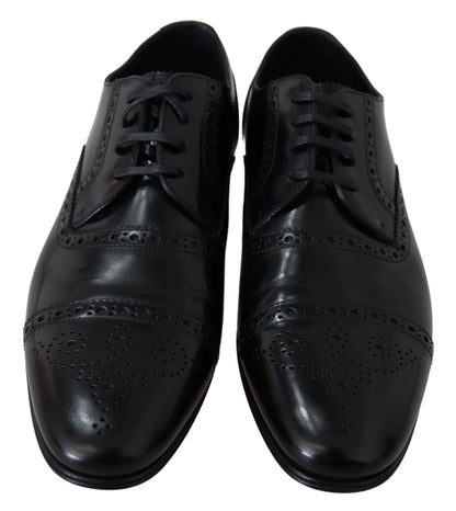  - Elegant Black Leather Formal Derby Shoes