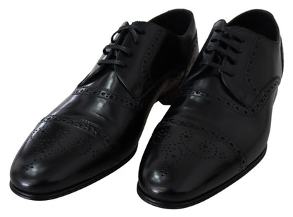  - Elegant Black Leather Formal Derby Shoes