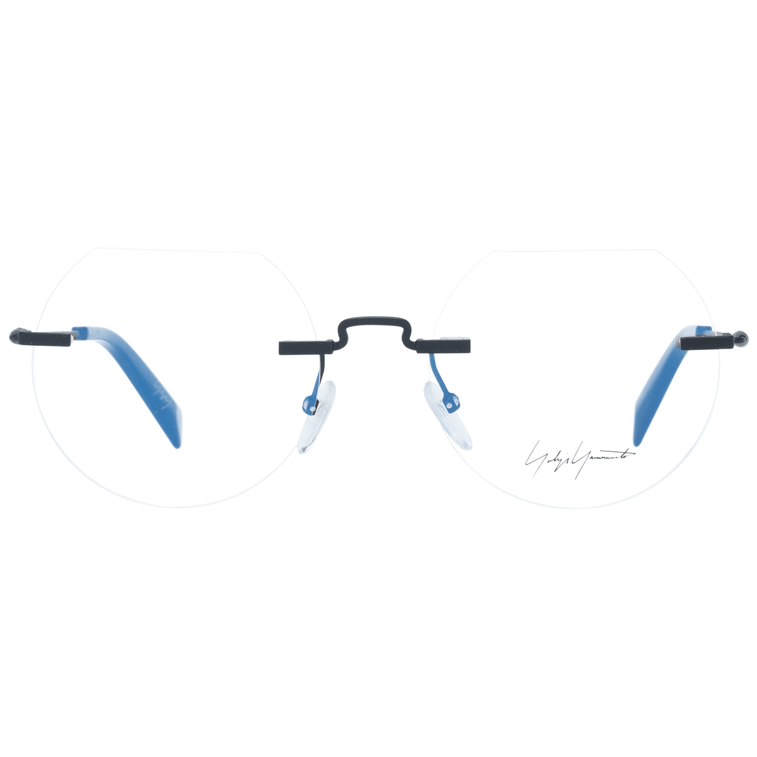 Yohji Yamamoto Black Men's Optical Frames – Rimless Round Style