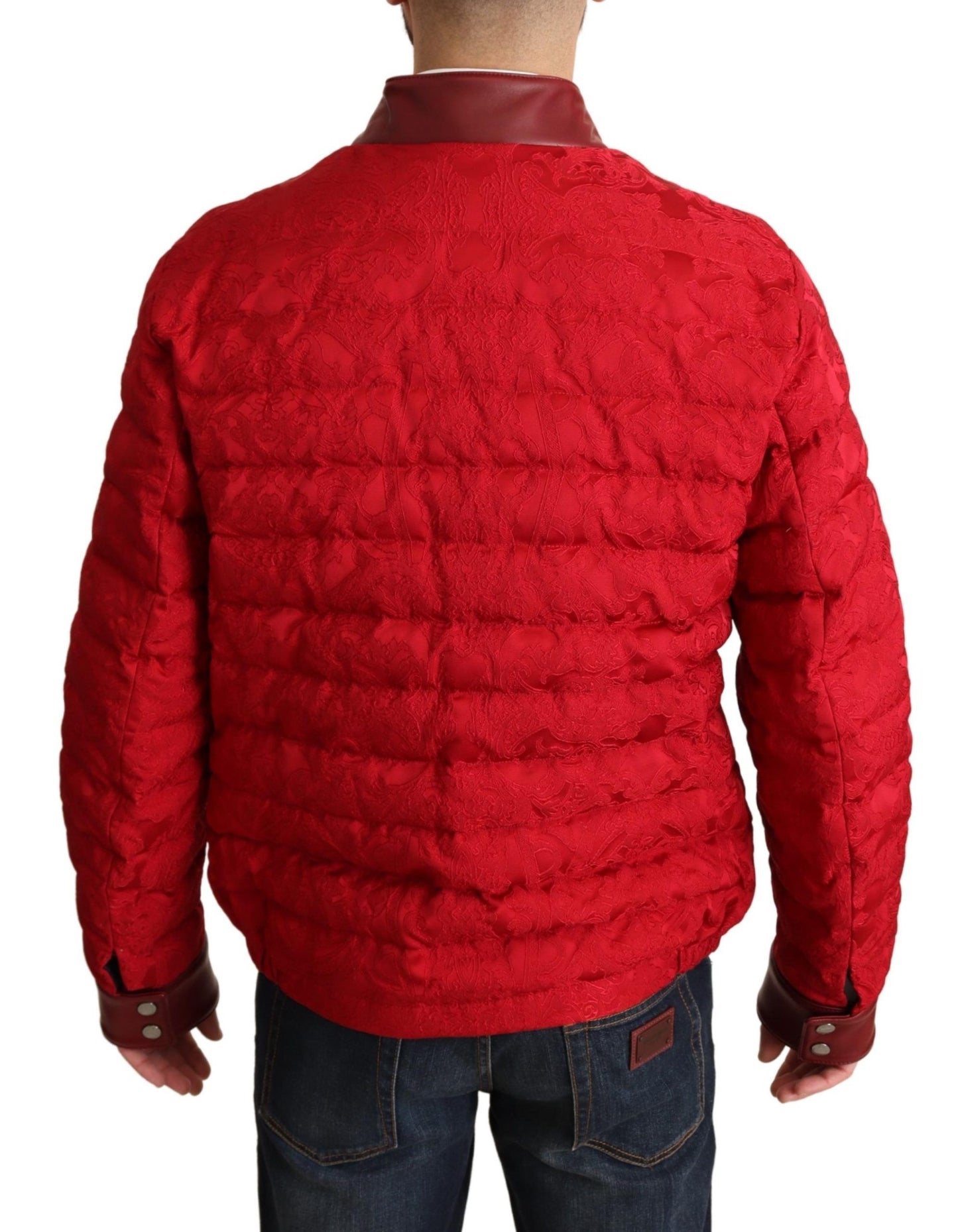  - Red and Gold Bomber Designer Jacket