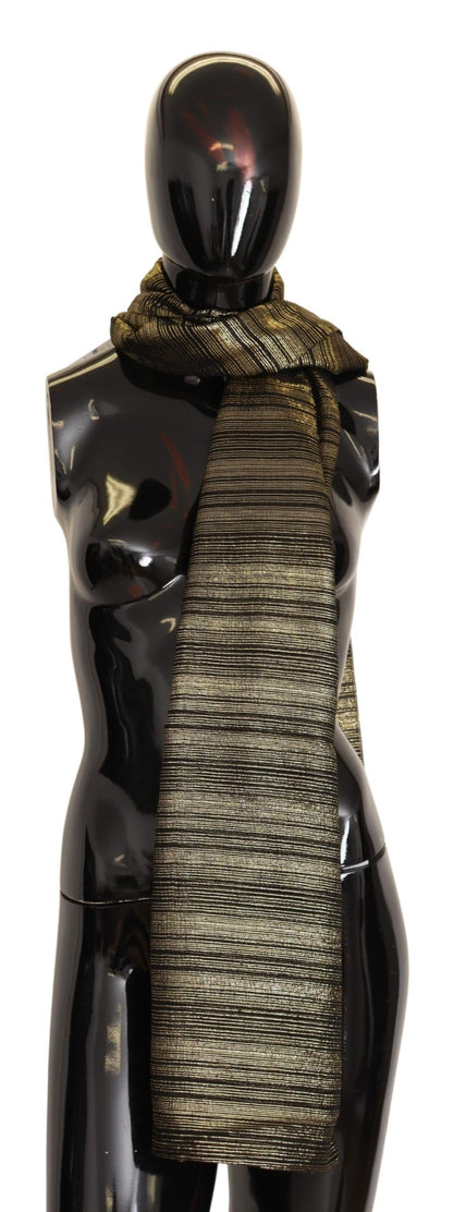  - Elegant Gold Silk Blend Scarf