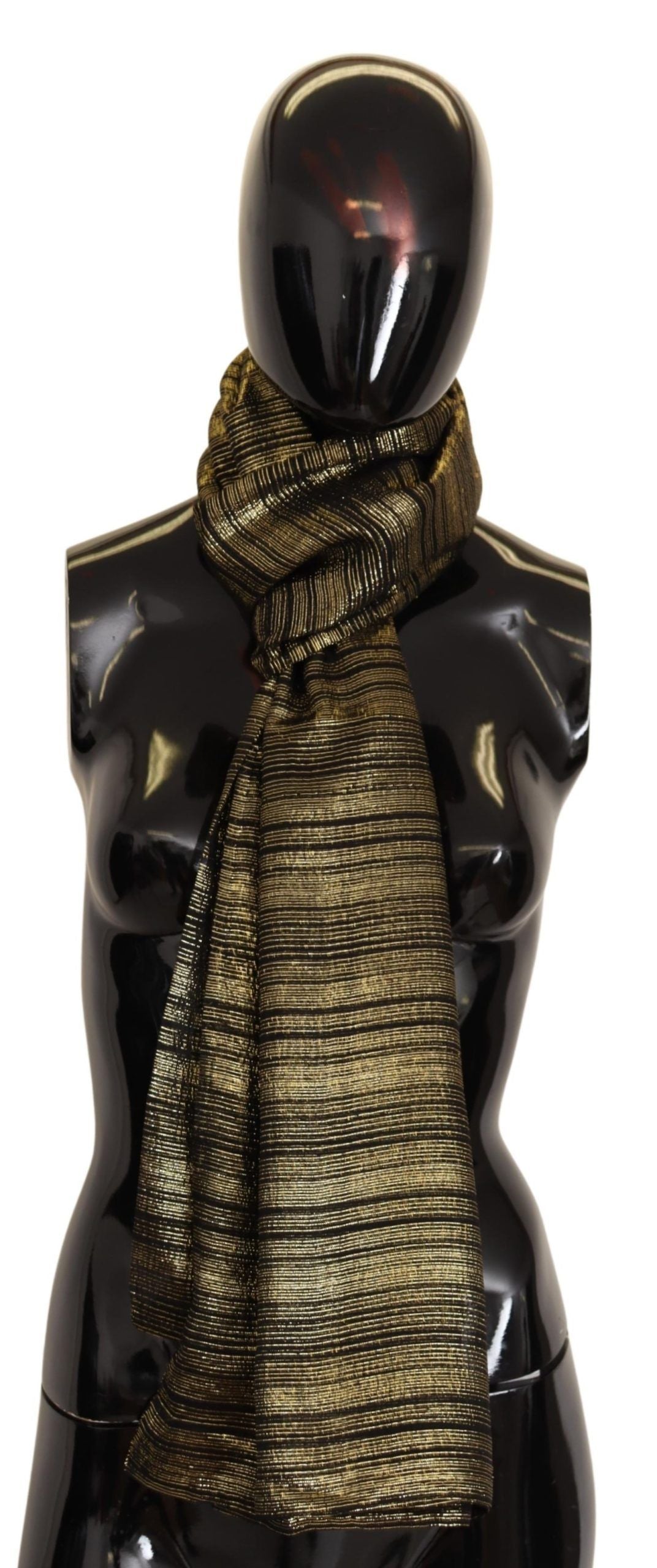  - Elegant Gold Silk Blend Scarf