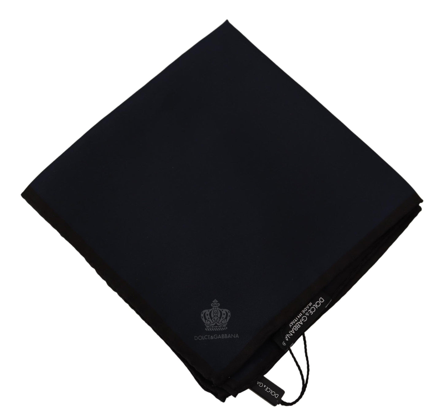  - Elegant Silk Black Pocket Square Handkerchief