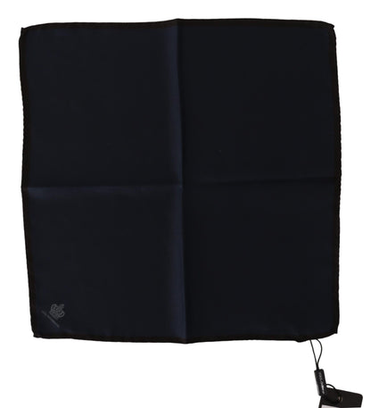  - Elegant Silk Black Pocket Square Handkerchief