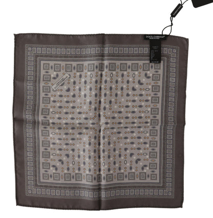  - Elegant Silk Pocket Square in Rich Brown