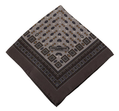  - Elegant Silk Pocket Square in Rich Brown