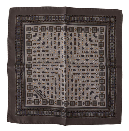  - Elegant Silk Pocket Square in Rich Brown