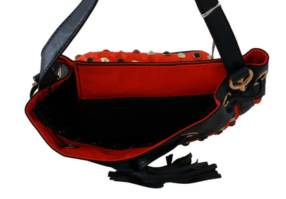  - Chic Red Shoulder Tote with Leather Strap