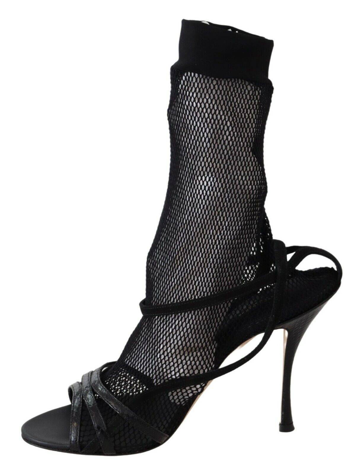  - Chic Black Mesh Stiletto Sandals