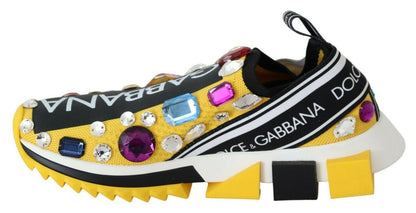 Embellished Yellow Sorrento Sneakers - The Luxe Alliance