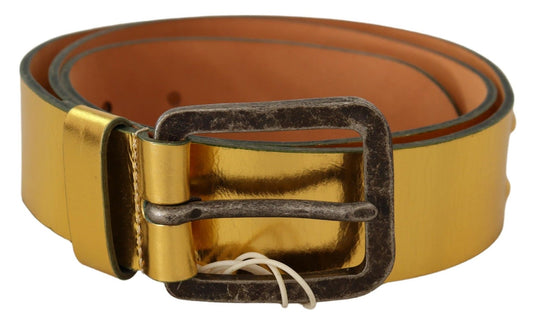  - Elegant Gold Genuine Leather Men's Belt