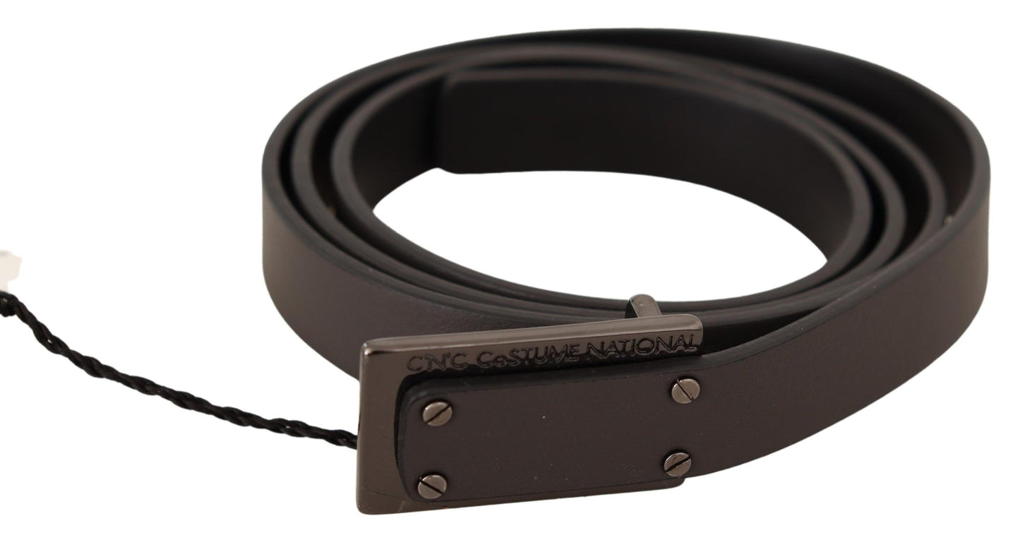  - Elegant Leather Belt with Metal Buckle