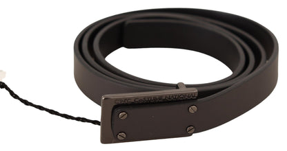  - Elegant Leather Belt with Metal Buckle