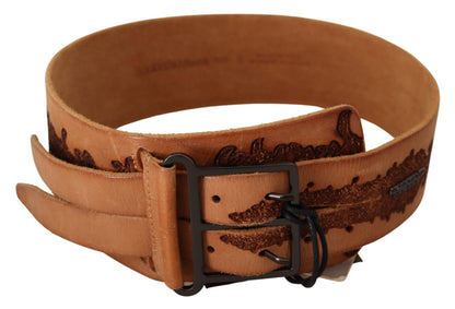  - Classy Double Buckle Genuine Leather Belt