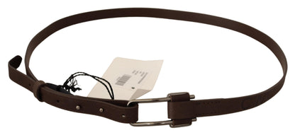  - Elegant Brown Fashion Belt with Silver-Tone Buckle