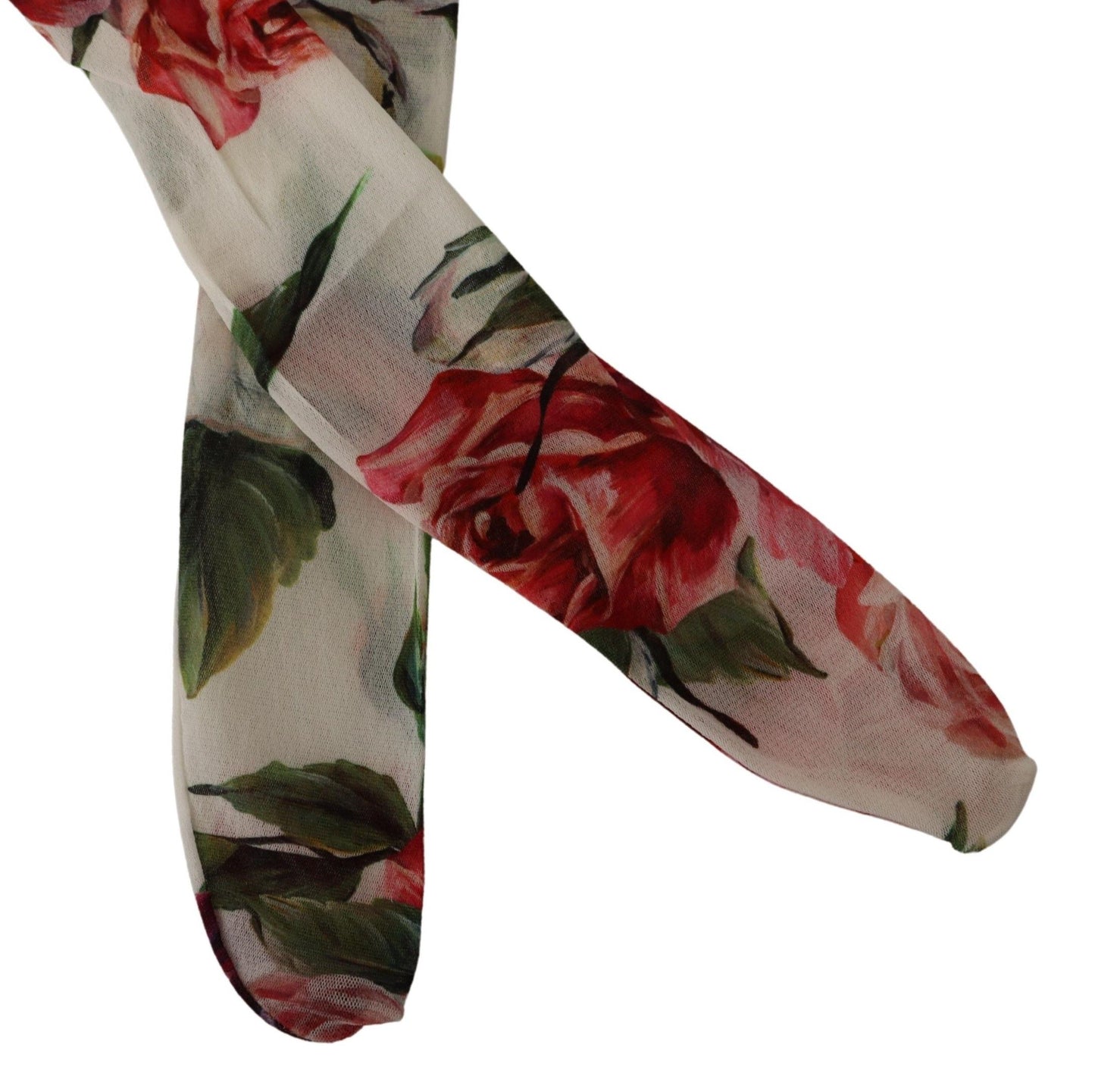  - Floral Elegance Italian Nylon Tights