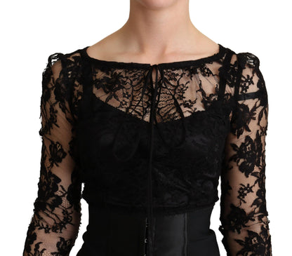  - Elegant Black Lace Mini-Dress Delight