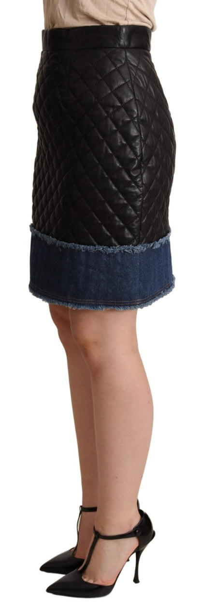  - Sleek High-Waist Leather Mini Skirt