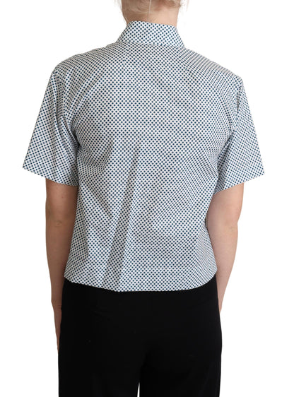  - Elegant Polka Dot Cotton Polo Shirt