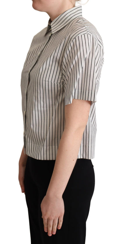  - Chic Monochrome Striped Polo Shirt