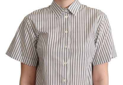  - Chic Monochrome Striped Polo Shirt