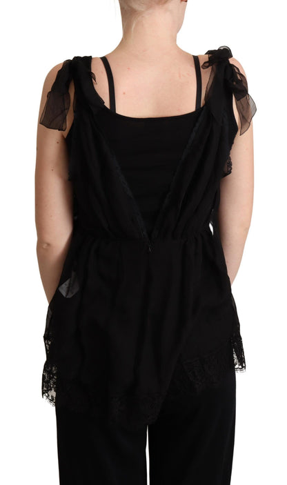  - Lustrous Silk-Blend Lace Trim Camisole