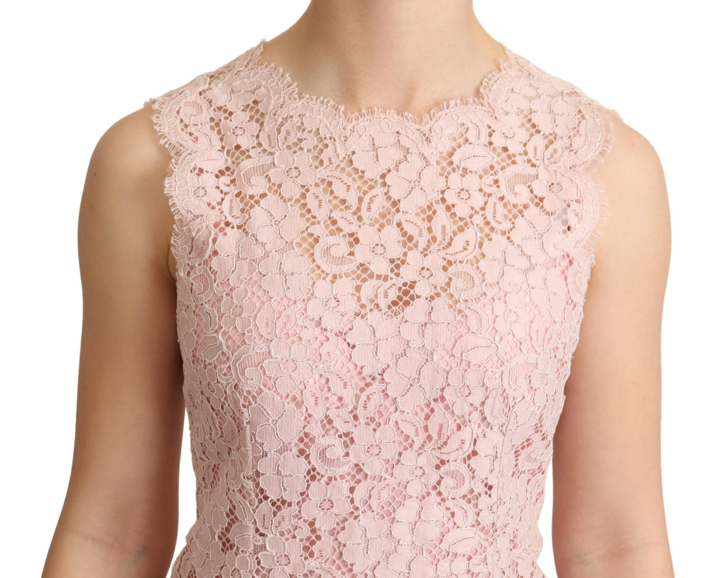  - Elegant Pink Lace Sleeveless Blouse