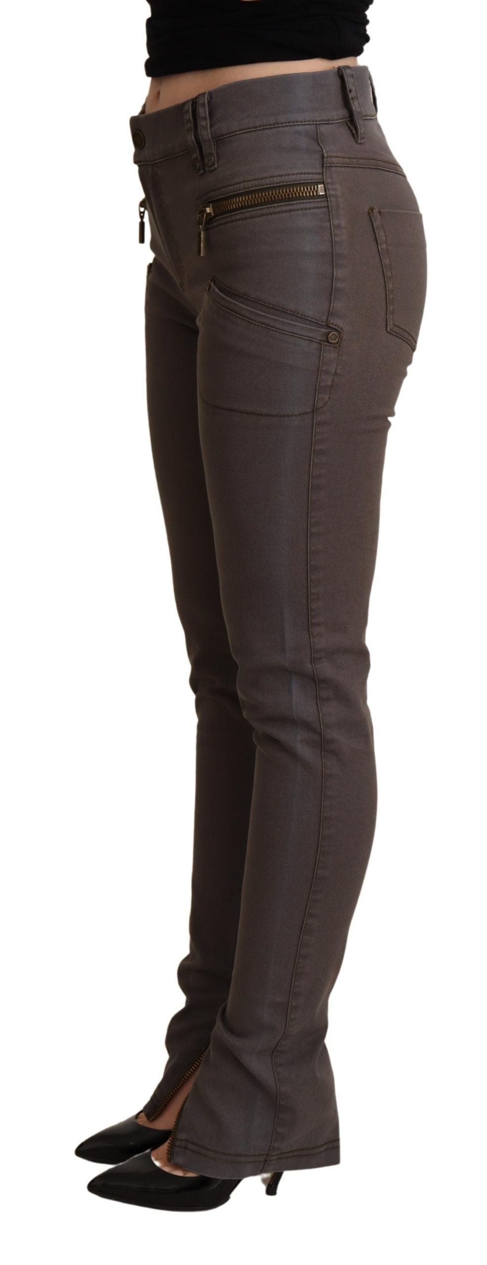 Chic Brown Slim-Fit Skinny Jeans