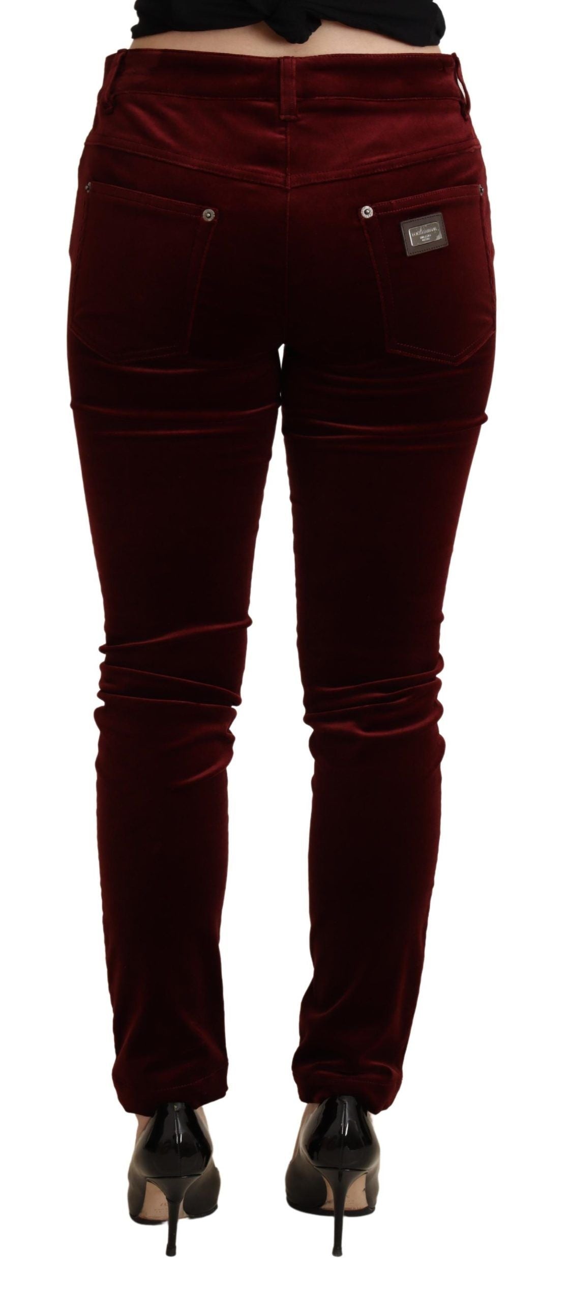  - Exquisite Bordeaux Red Skinny Pants