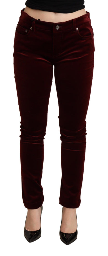  - Exquisite Bordeaux Red Skinny Pants