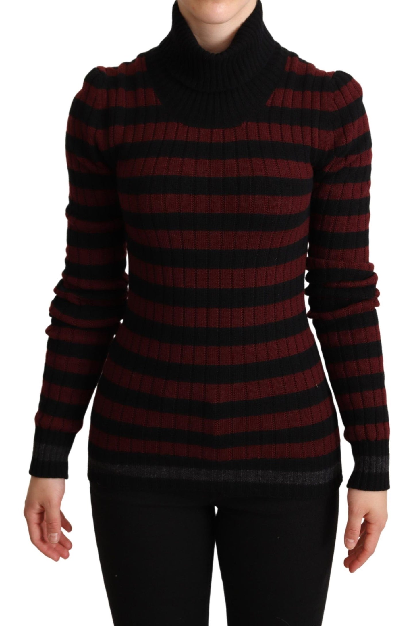  - Chic Striped Wool-Cashmere Sweater